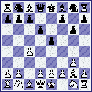    The position after Black's third move. {...g6}  (gcg_iva-yus_br91-pos1.gif, 45)   