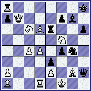    White plays Qb7 ... which looks to be winning for Ivanchuk. (What is the refutation?)  (gcg_iva-yus_br91-pos16.gif, 45 KB)    