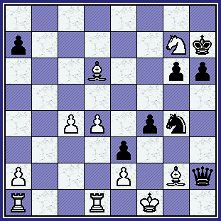    Ivanchuk just captured Black's Bishop on g7. If White can quickly get his Rooks into the game, he could be alright.  (gcg_iva-yus_br91-pos18.gif, 45 KB)    