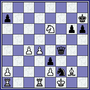    White plays Ne6, attacking Black's marauding Queen. (gcg_iva-yus_br91-pos20.gif, 45 KB)   