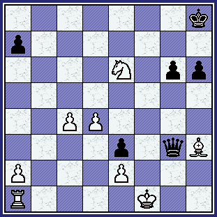    The final position of this unbelievable contest. White faces disaster on the f2-square.  (gcg_iva-yus_br91-pos23.gif, 45 KB)   