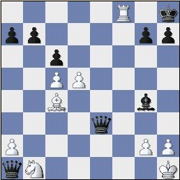   Black has two Queens, but he is mated. (Analysis position.) 