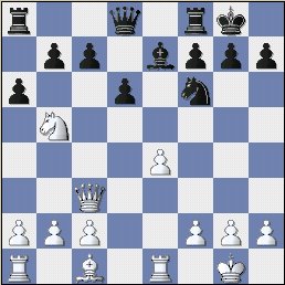   [Analysis position.]  Black could have played a much superior defence in 11...a6!  