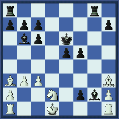    The actual game position, just before White makes his 21st move.  (guf-kav_diag1.gif, 15 KB)   