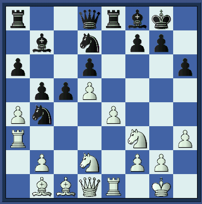   The actual game position after White's 17th move. (k-k_rp2_pos1.gif, 18 KB)  