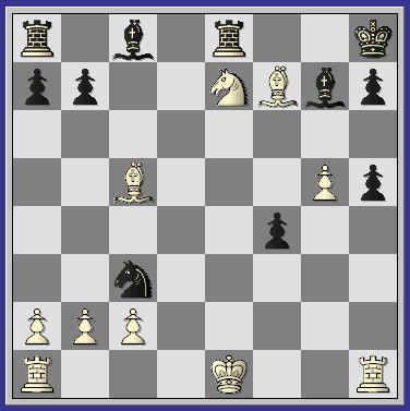    The actual game position just after White plays 21.Bxf7.  (lask-napi_cs04-pos3.jpg, 19 KB)   