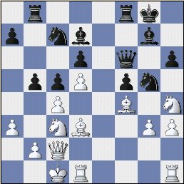     Black breaks on the Queen-side ... and prepares to try to open lines to the White King. (muh-gol_diag_17.jpg, 23 KB)    
