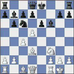   Analysis diagram # 1. White has just played 11. d5! and has a relatively significant advantage.  