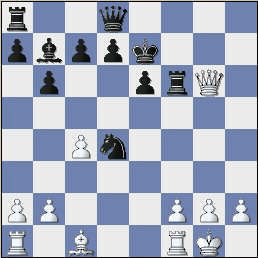    Analysis diagram # 3. Black has just played  16...Rxf6; and White can gain an advantage with very precise play.  