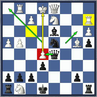    Black has just played his brilliant and decisive 22nd move - there is no good defense for the first player. (yem-dol_pos3.jpg, 33 KB)   