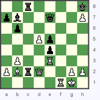 Black just played 27...e5. Now its a problem, "White to move and win!"  (zuker-black_diag05.gif, 09 KB)  